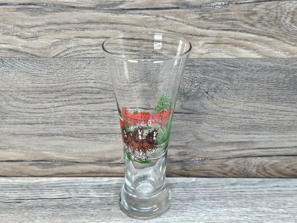 Budweiser 1991 Clydesdales Beer Pilsner Drinking Glass